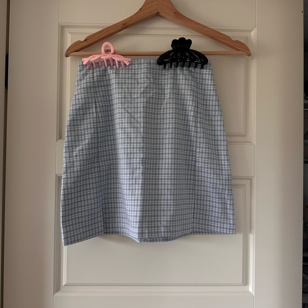 Classic Blue Checkered Skirt